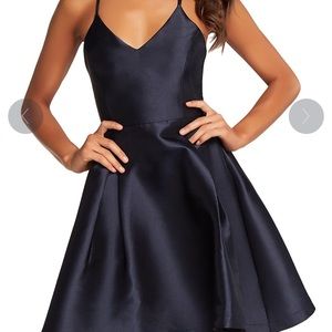 Short V-Neck Fit-and-Flare Homecoming Dress